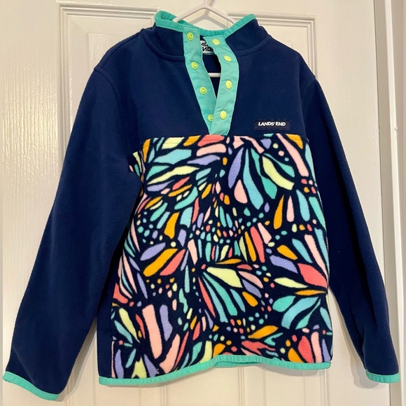 Lands' End Other - Land’s End Butterfly Print Fleece Pullover